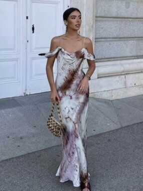 ZARA NWT WOMAN $119 PRINTED MIDI DRESS LIMITED EDITION PINK 3259/167 Size Large